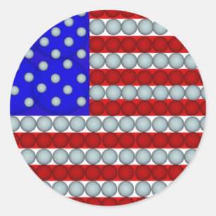 Golfball-Flagge-runde Aufkleber