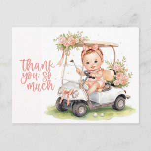 Golfball für Baby Girl Golfer Dankeskarten Postkarte