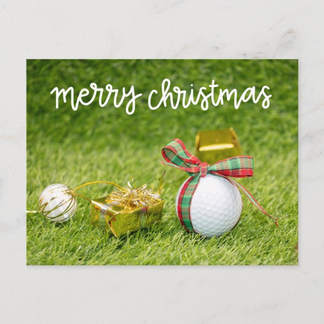 Golfball für frohe Weihnachten bis Golfer Postkart Postkarte (Vorderseite)