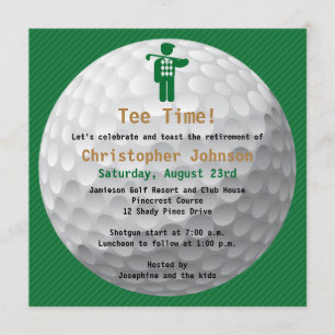 Golfball Green Golf Retirement Party Einladung