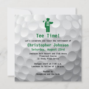 Golfball Green Golf Retirement Party Einladung