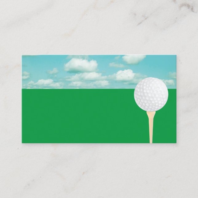 Golfball grün und blau Golfen doppelseitig Visitenkarte (Vorderseite)