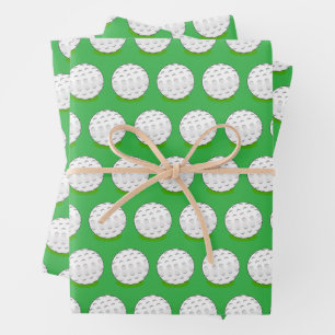 Golfball grün weiß Muster Geschenkpapier Set