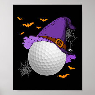 Golfball-Hexenhut-Kürbis-Gruseliger-Halloween-Kost Poster