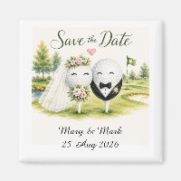 Golfball-Hochzeit Save the Date
