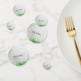 Golfball im Gras Konfetti