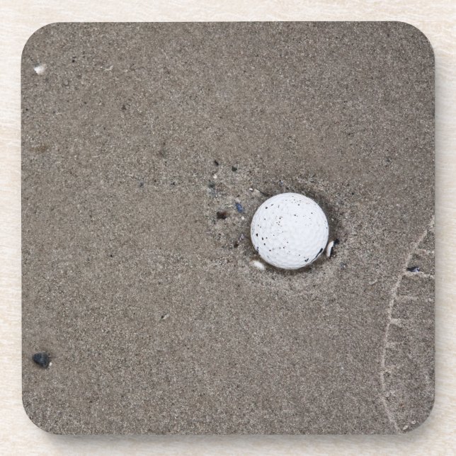 Golfball in Sandkork-Untersetzer Getränkeuntersetzer (Vorderseite)