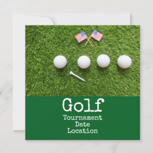 Golfball mit amerikanischer Flagge Golfturnier Einladung