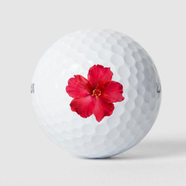 Golfball mit Hibiskus Blume (Vorderseite)