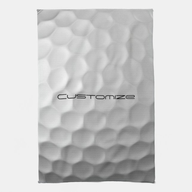 Golfball mit Personalisiertem Text Geschirrtuch (Vertikal)