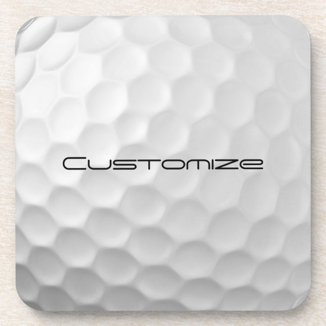 Golfball mit Personalisiertem Text Getränkeuntersetzer (Vorderseite)