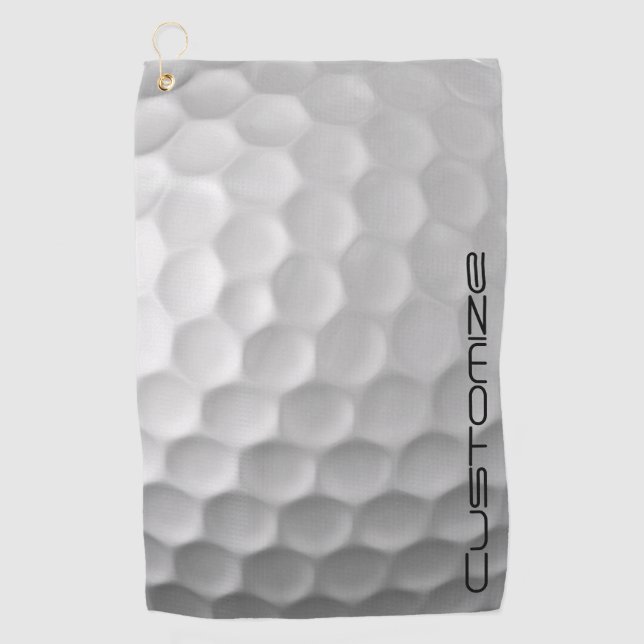 Golfball mit Personalisiertem Text Golfhandtuch (Vorderseite)