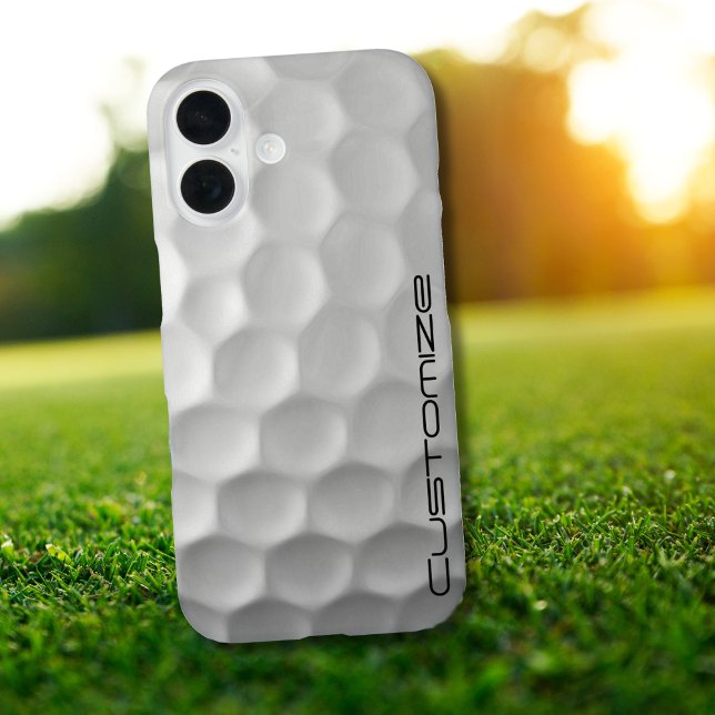 Golfball mit Personalisiertem Text iPhone 16 Hülle (Von Creator hochgeladen)