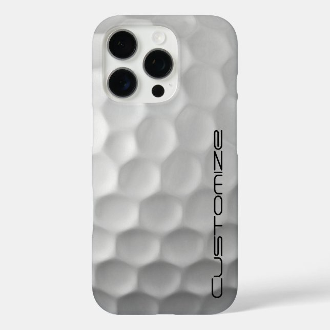 Golfball mit Personalisiertem Text iPhone 16 Pro Hülle (Rückseite)