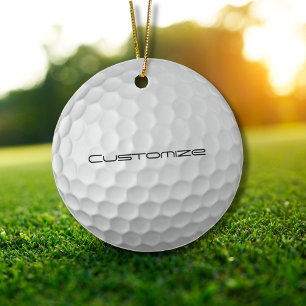 Golfball mit Personalisiertem Text Keramik Ornament