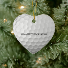 Golfball mit Personalisiertem Text Keramik Ornament