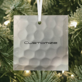 Golfball mit Personalisiertem Text Ornament Aus Glas