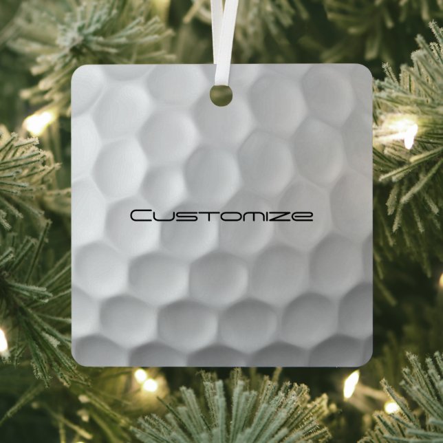 Golfball mit Personalisiertem Text Ornament Aus Metall (InSitu)