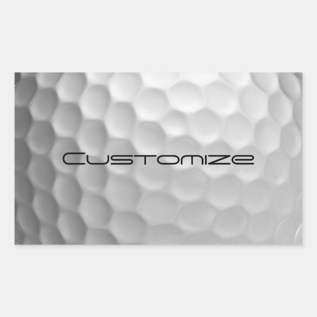 Golfball mit Personalisiertem Text Rechteckiger Aufkleber (Vorderseite)