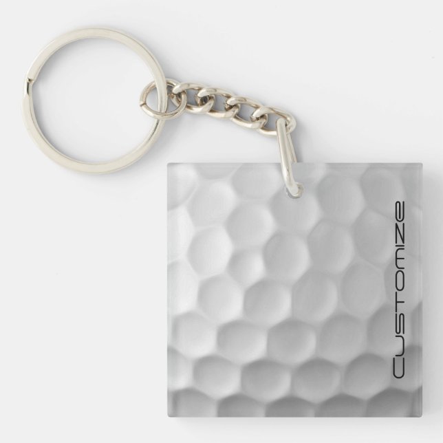 Golfball mit Personalisiertem Text Schlüsselanhänger (Vorderseite)