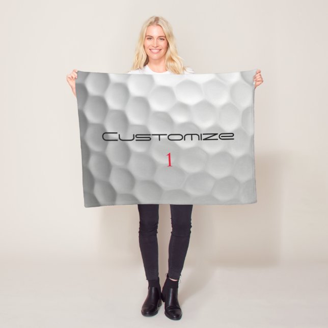 Golfball mit Personalisiertem Text und Nummer Fleecedecke (Beispiel)
