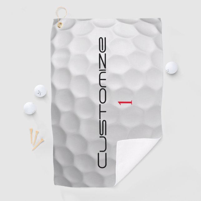 Golfball mit Personalisiertem Text und Nummer Golfhandtuch (Insitu)