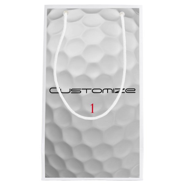 Golfball mit Personalisiertem Text und Nummer Kleine Geschenktüte (Vorderseite)
