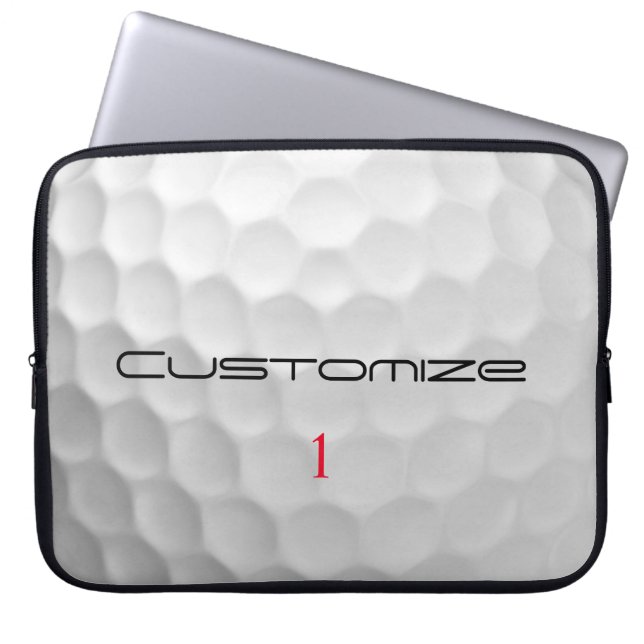 Golfball mit Personalisiertem Text und Nummer Laptopschutzhülle (Vorderseite)