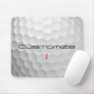 Golfball mit Personalisiertem Text und Nummer Mousepad