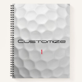 Golfball mit Personalisiertem Text und Nummer Notizbuch