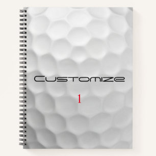 Golfball mit Personalisiertem Text und Nummer Notizbuch