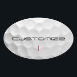 Golfball mit Personalisiertem Text und Nummer Ovaler Aufkleber<br><div class="desc">Passen Sie dieses Bild mit Text und Nummer Ihrer Wahl an. Einzigartiges Design für den lässigen Golfer zum beruflichen im Herzen. Einzigartig und elegant,  wird dies sicherlich Ihre Golffreunde beim nächsten Turnier beeindrucken.</div>