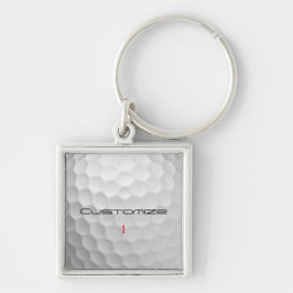 Golfball mit Personalisiertem Text und Nummer Schlüsselanhänger