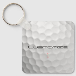 Golfball mit Personalisiertem Text und Nummer Schlüsselanhänger