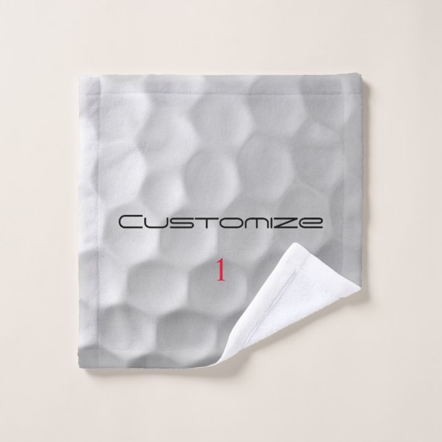 Golfball mit Personalisiertem Text und Nummer Waschlappen (Waschlappen)