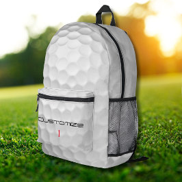 Golfball mit Personalisiertem Text- und Zahlenzugr Bedruckter Rucksack