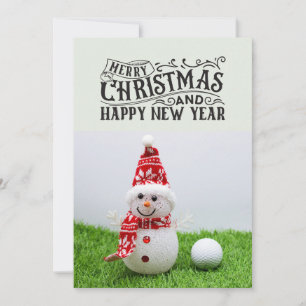 Golfball mit Snowman Golfer Weihnachtsfeiertag Feiertagskarte