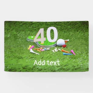 Golfball mit Tee für 40 Jahre Geburtstag Banner