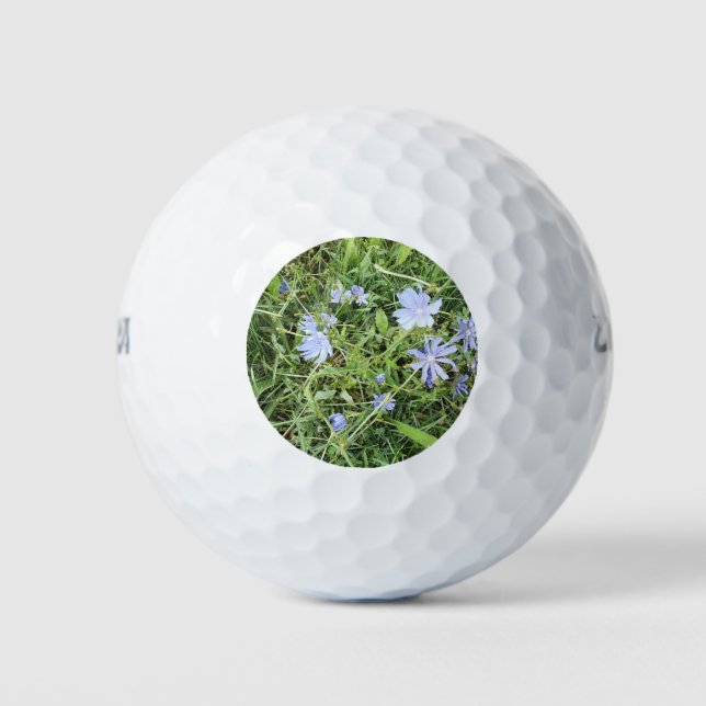 Golfball mit Wildblume Foto darauf. (Vorderseite)