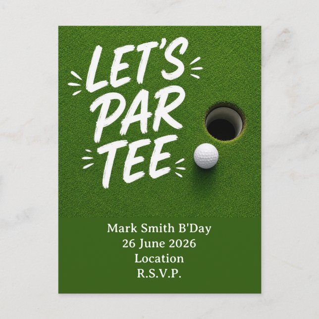 Golfball neben Loch auf grünem Putting-Rasen Postkarte (Vorderseite)