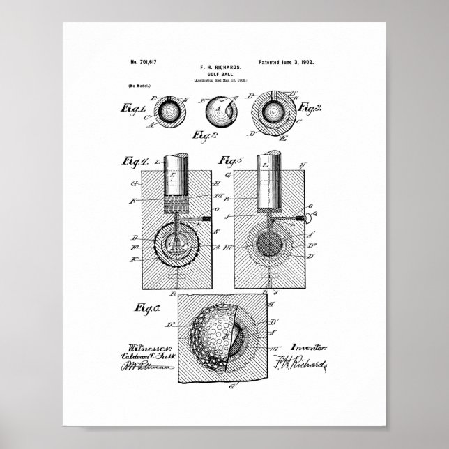 Golfball-Patent Poster (Vorne)