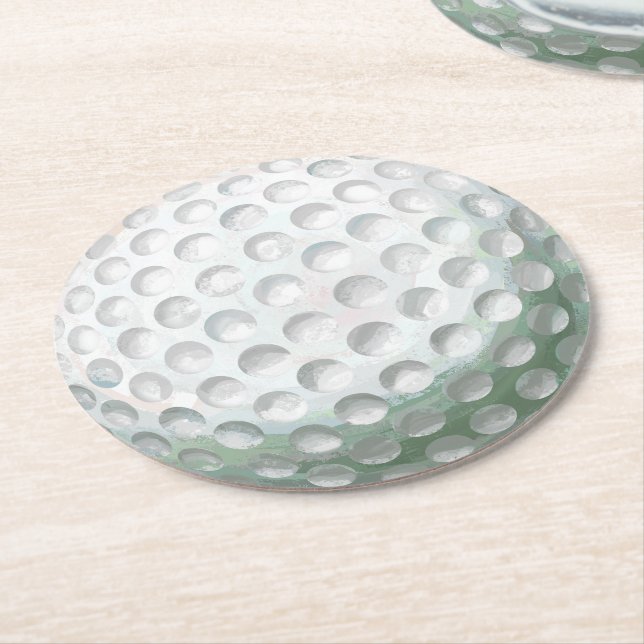 Golfball Runder Pappuntersetzer (Angewinkelt)
