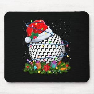 Golfball-Santa-Hut-Weihnachtslichter Lustiger Spor Mousepad