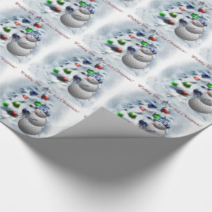 Golfball-Schneemann-Weihnachten Geschenkpapier