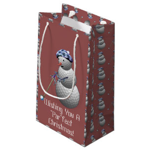Golfball-Schneemann-Weihnachten Kleine Geschenktüte
