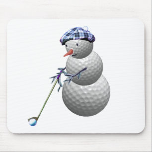 Golfball-Schneemann-Weihnachten Mousepad