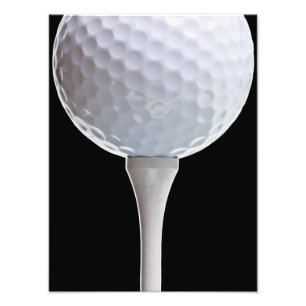 Golfball-schwarzer Hintergrund-Golf spielende Fotodruck