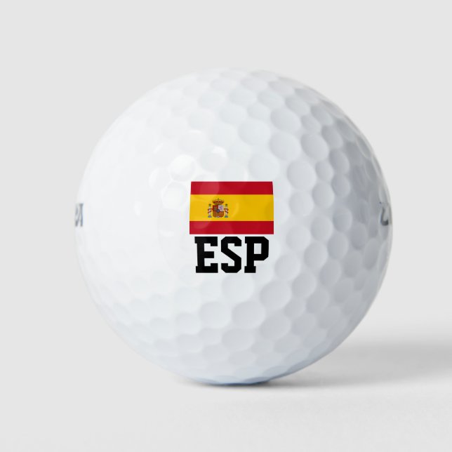 Golfball-Set unter spanischer Flagge | Spanischer  Golfball (Vorderseite)