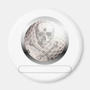 Golfball-Totenkopf mit gekreuzter Knochen Magnet