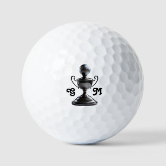 Golfball-Trophäe mit typografischen Initialen Mono Golfball